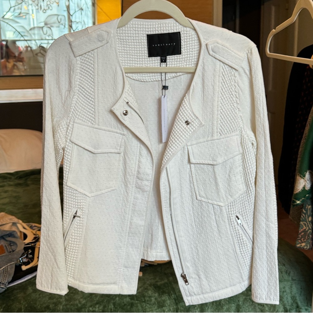 Sanctuary Textured White Jacket Small NWT